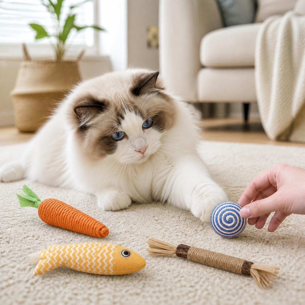 Cat Toy Set | Catnip Fish, Chew Stick, Carrot & More | Doki Pocket