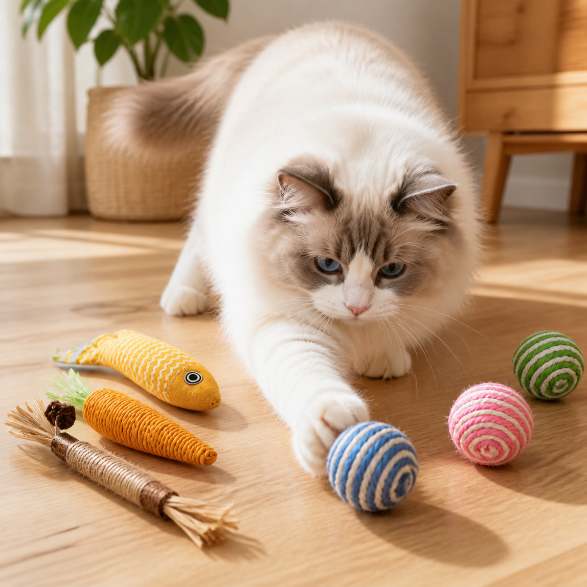 Cat Toy Set | Catnip Fish, Chew Stick, Carrot & More | Doki Pocket